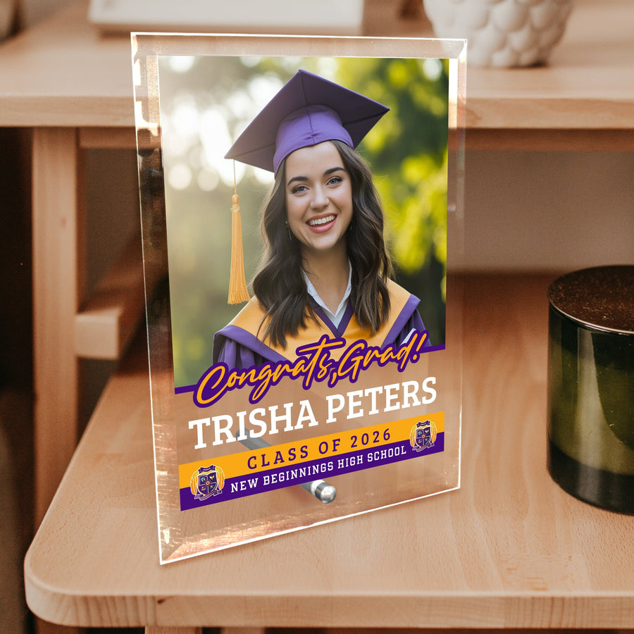 New Beginnings High School Glass Plaque Design 2