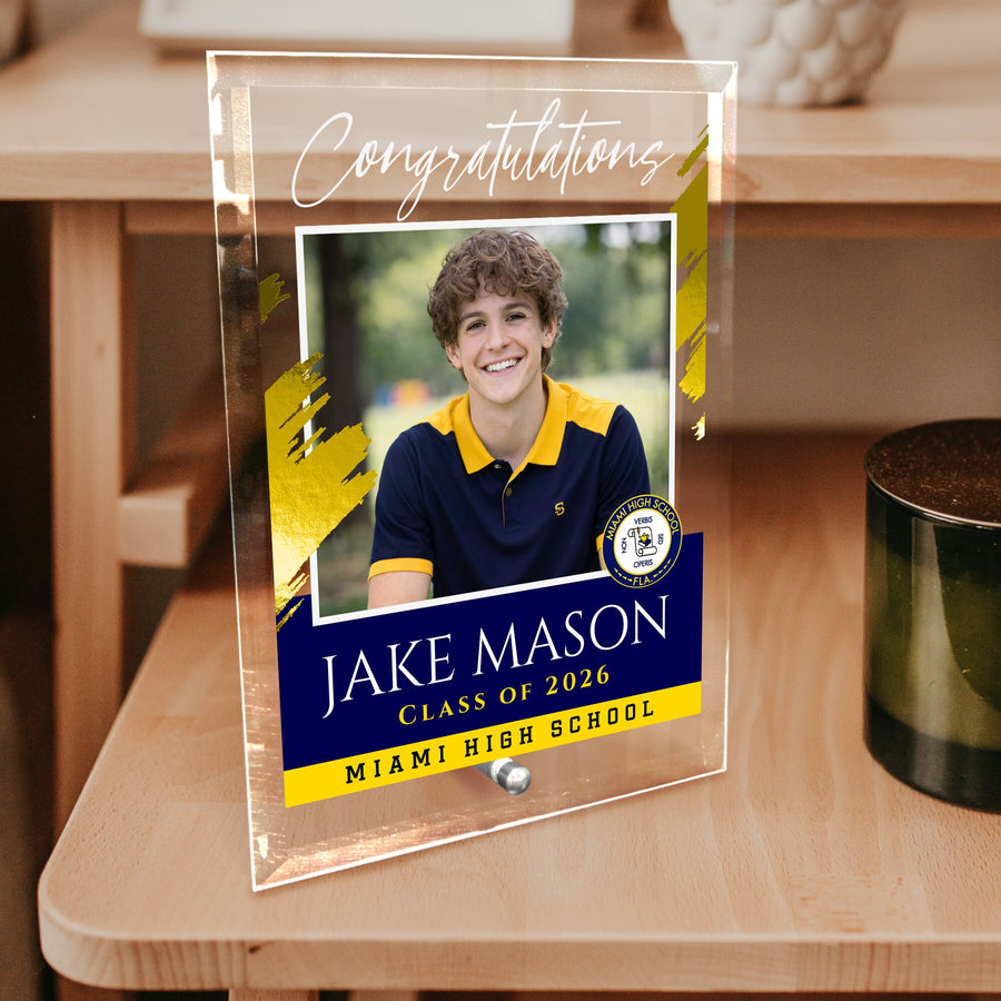 Miami High School Glass Plaque Design 5