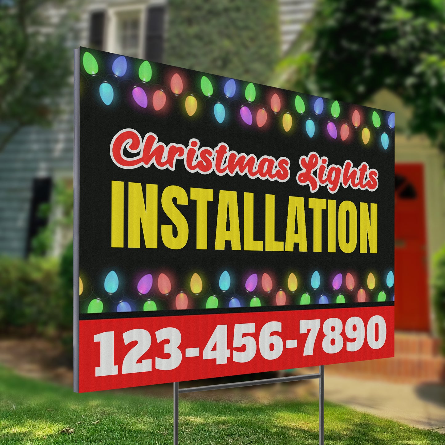 Christmas Lights Installation Yard Sign Design 1