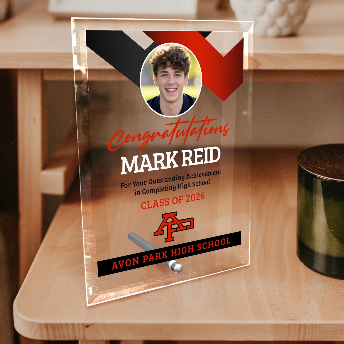 Avon Park High School Glass Plaque Design 1