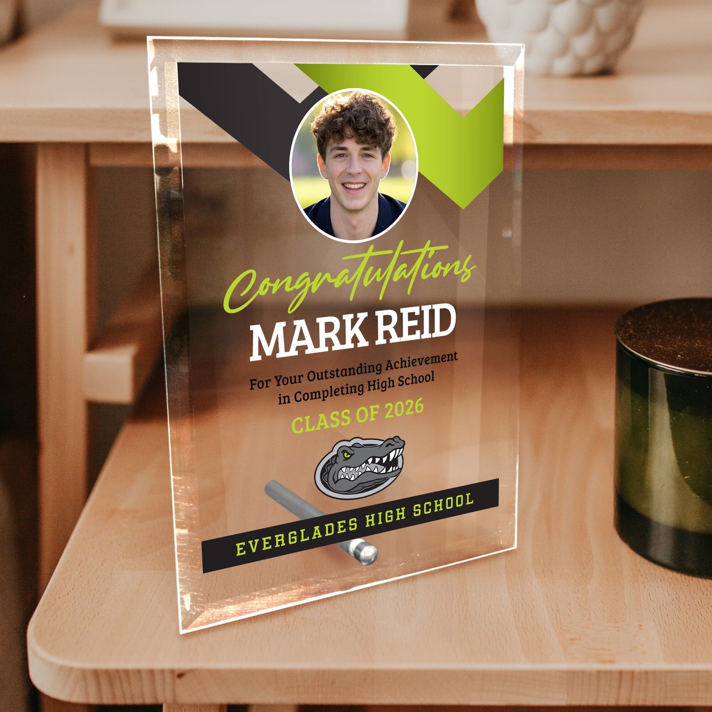 Everglades High School Glass Plaque Design 1