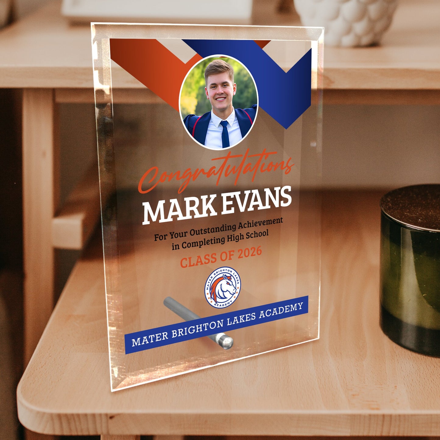 Mater Brighton Lakes Academy Glass Plaque Design 1