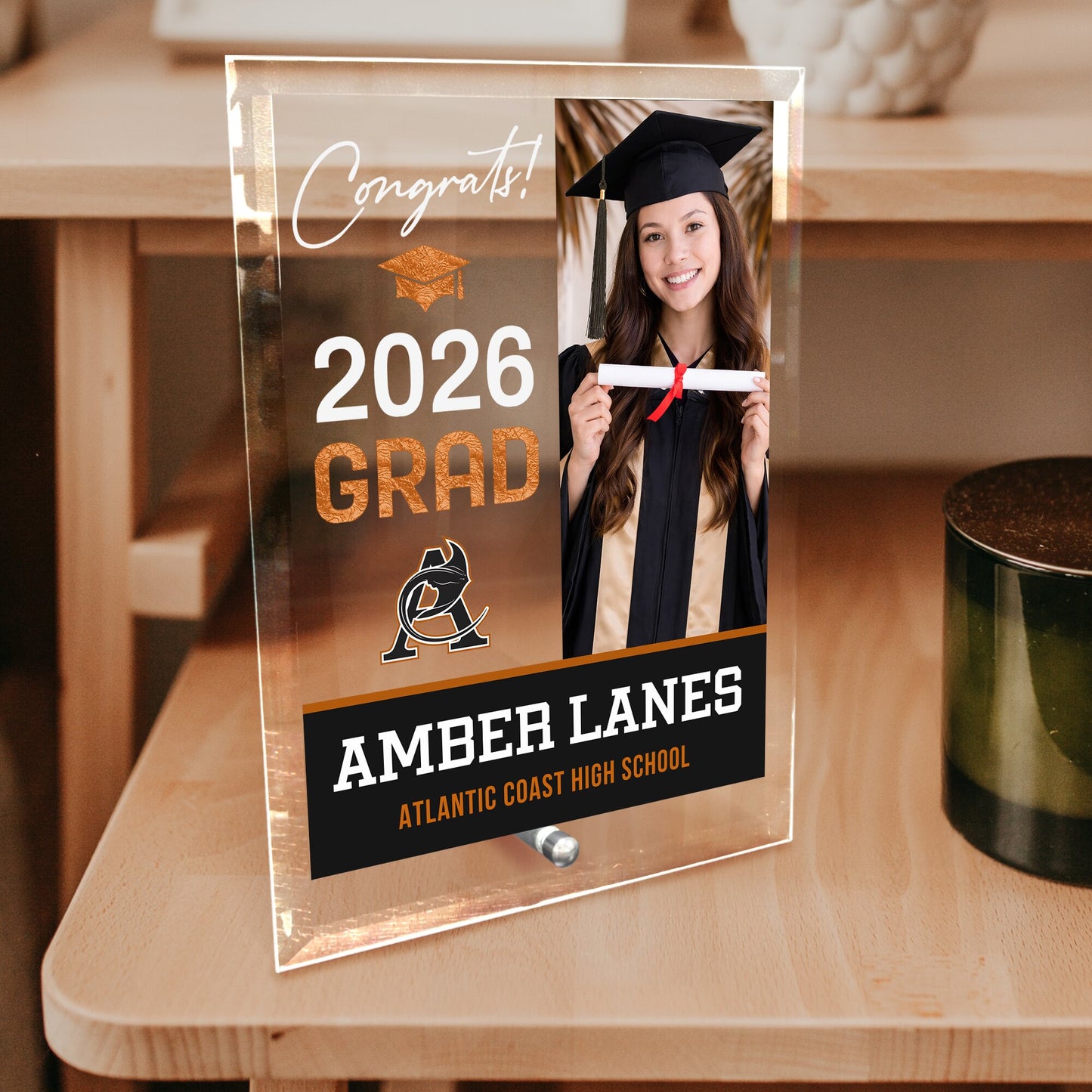 Atlantic Coast High School Glass Plaque Design 4