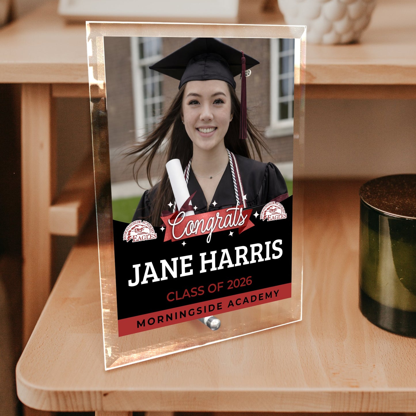 Morningside Academy Glass Plaque Design 6
