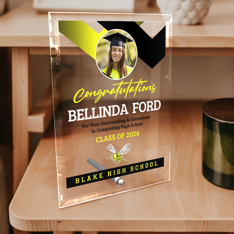 Blake High School Glass Plaque Design 1