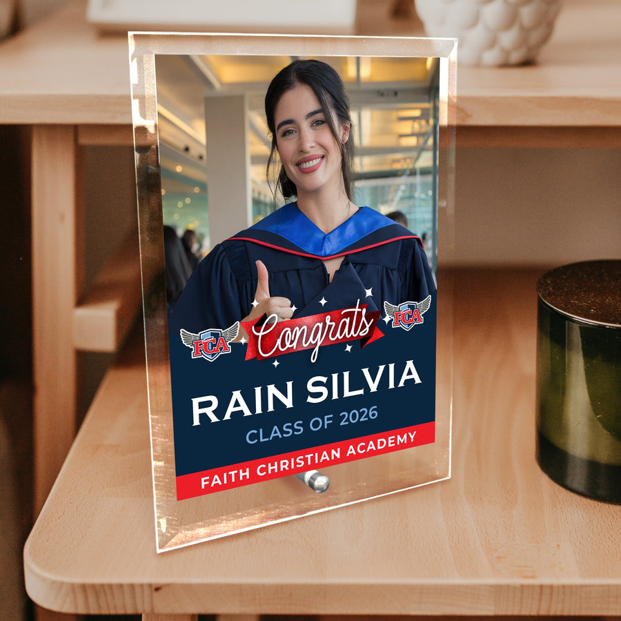 Faith Christian Academy Glass Plaque Design 6
