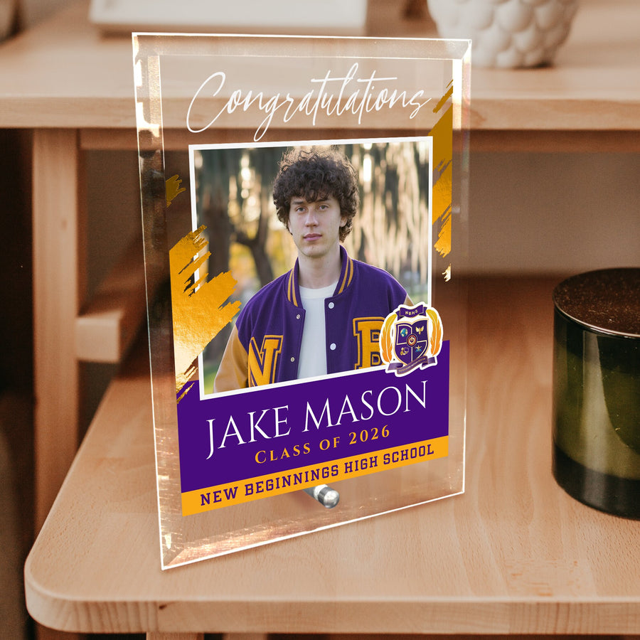 New Beginnings High School Glass Plaque Design 5