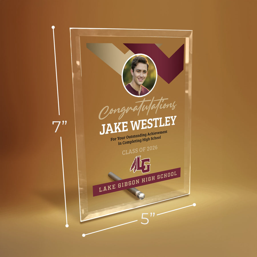 Lake Gibson High School Glass Plaque Design 1