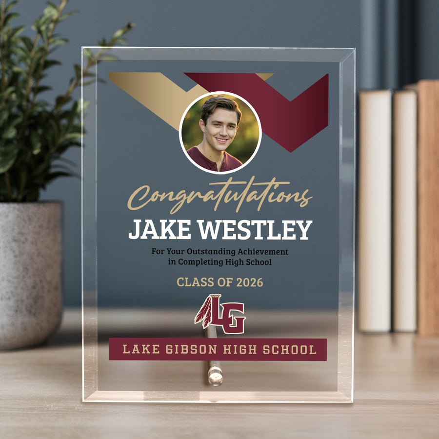Lake Gibson High School Glass Plaque Design 1
