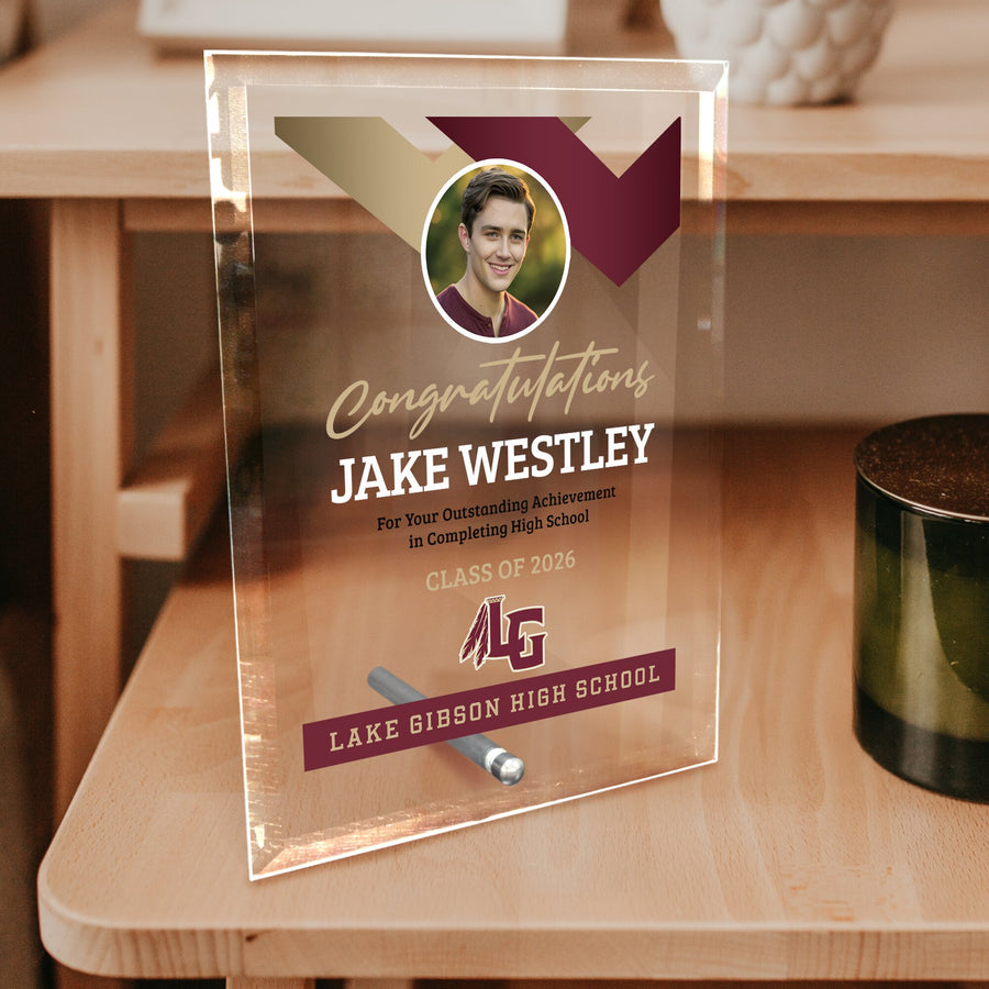 Lake Gibson High School Glass Plaque Design 1