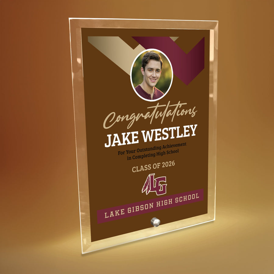 Lake Gibson High School Glass Plaque Design 1