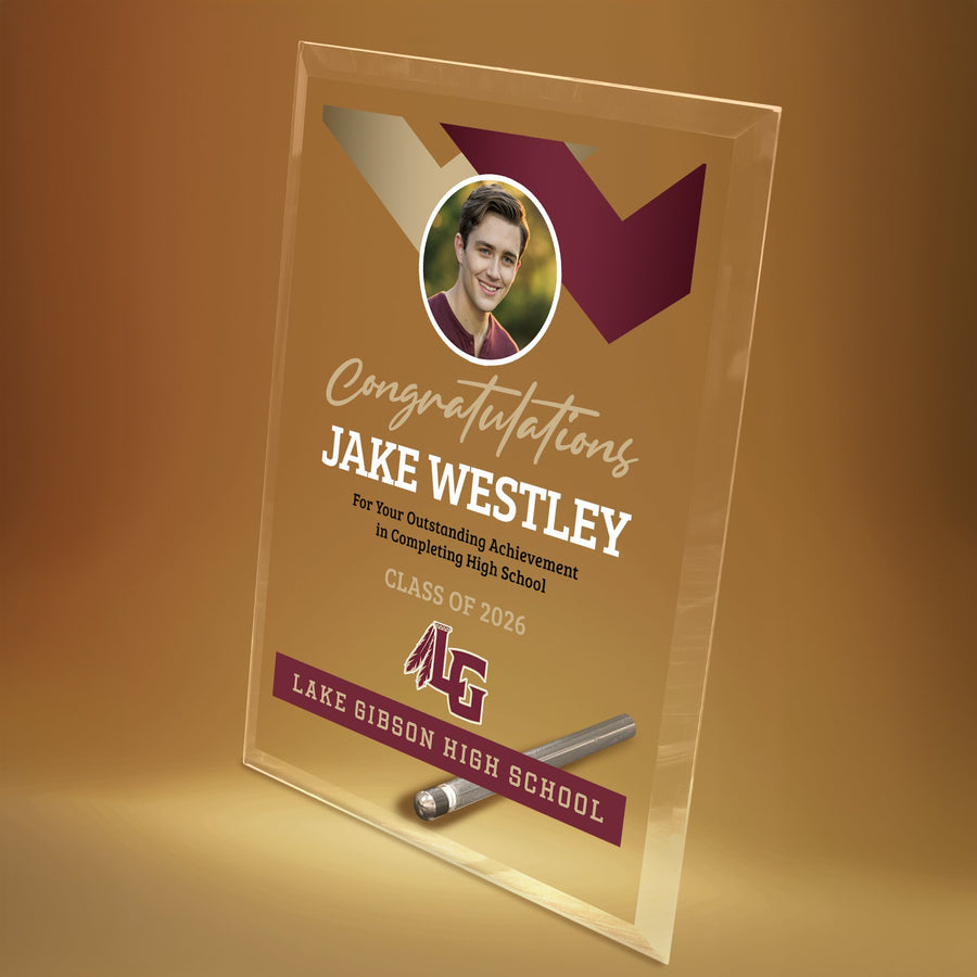 Lake Gibson High School Glass Plaque Design 1