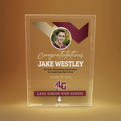 Lake Gibson High School Glass Plaque Design 1