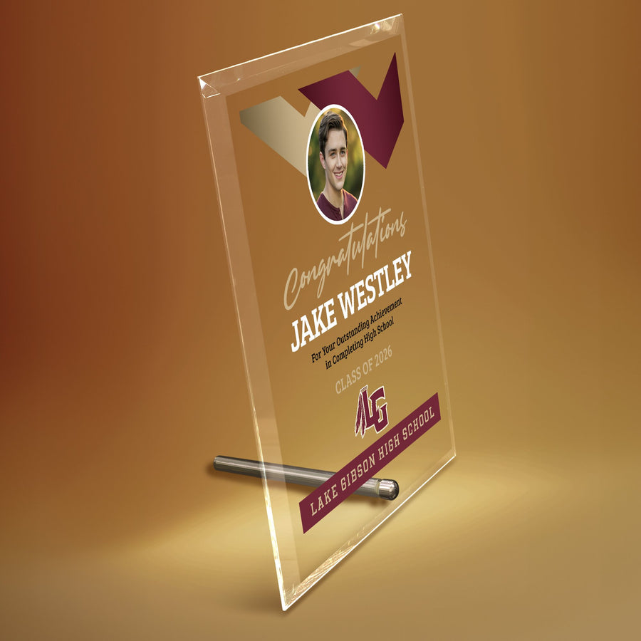 Lake Gibson High School Glass Plaque Design 1