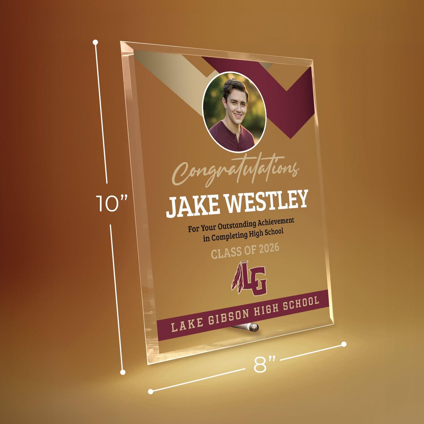 Lake Gibson High School Glass Plaque Design 1