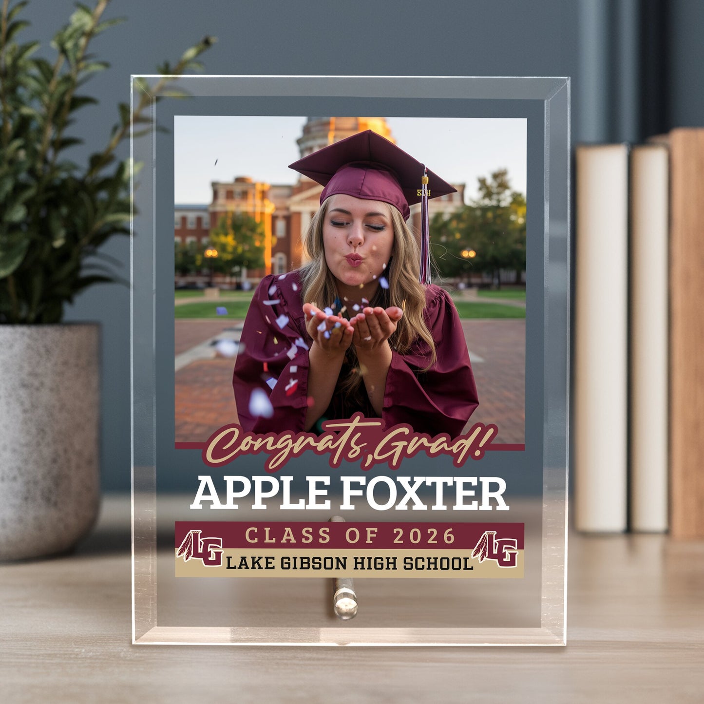 Lake Gibson High School Glass Plaque Design 2