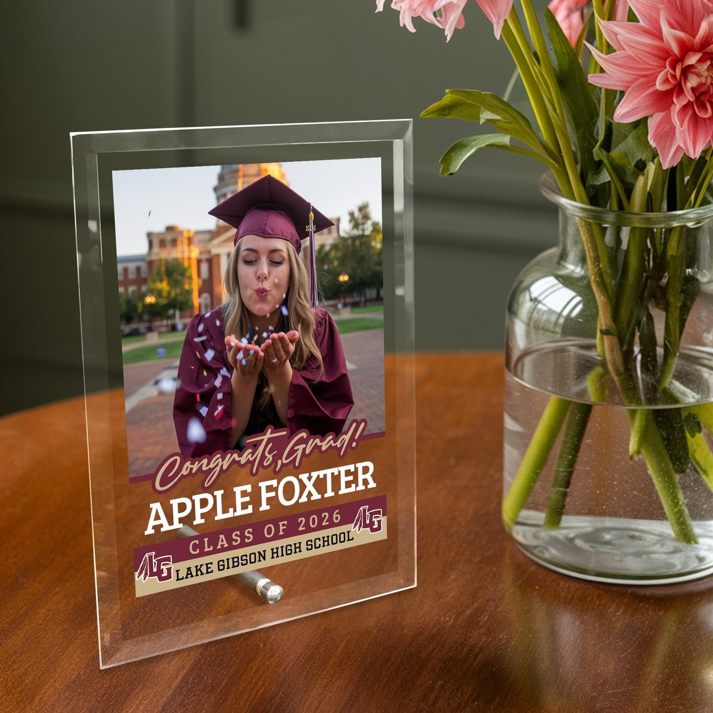 Lake Gibson High School Glass Plaque Design 2