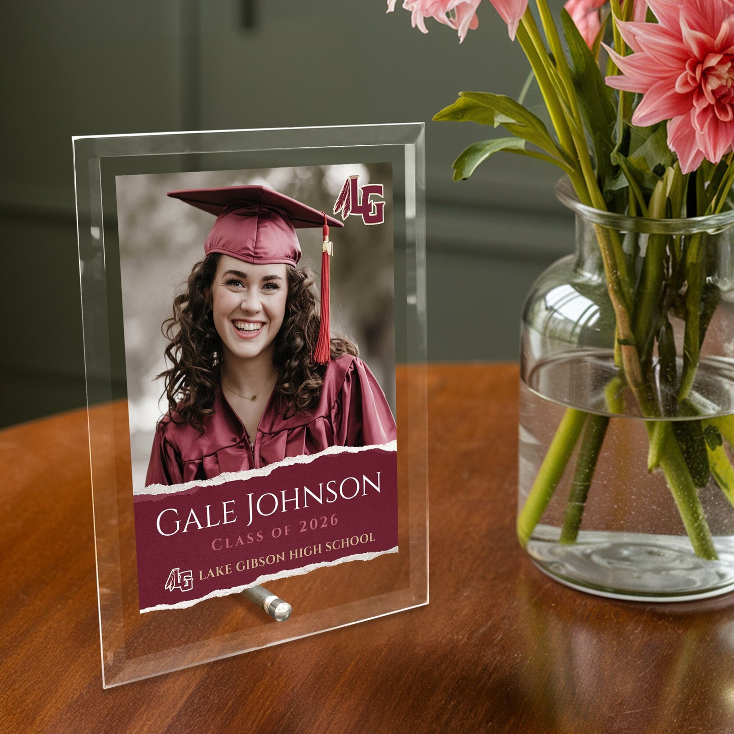 Lake Gibson High School Glass Plaque Design 3