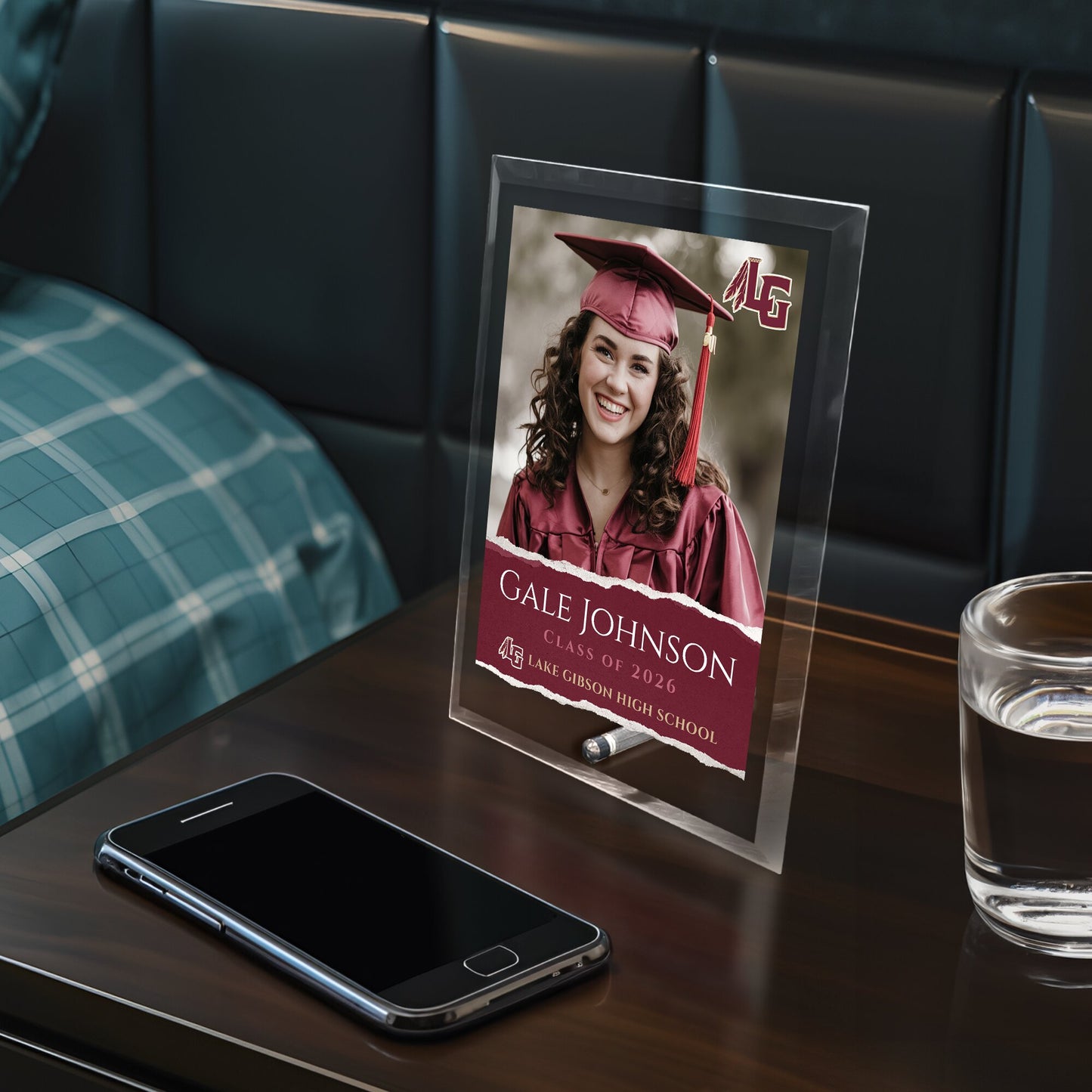 Lake Gibson High School Glass Plaque Design 3