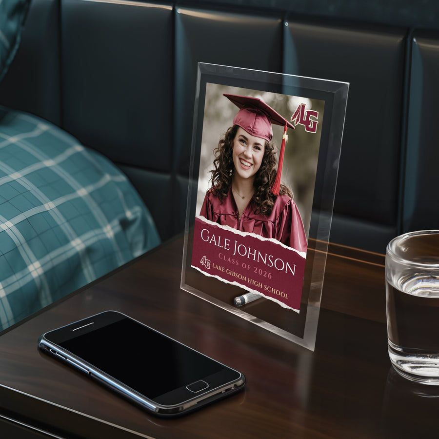 Lake Gibson High School Glass Plaque Design 3