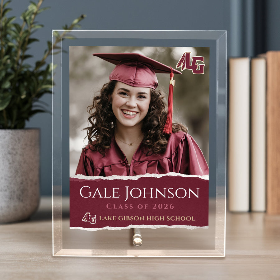 Lake Gibson High School Glass Plaque Design 3