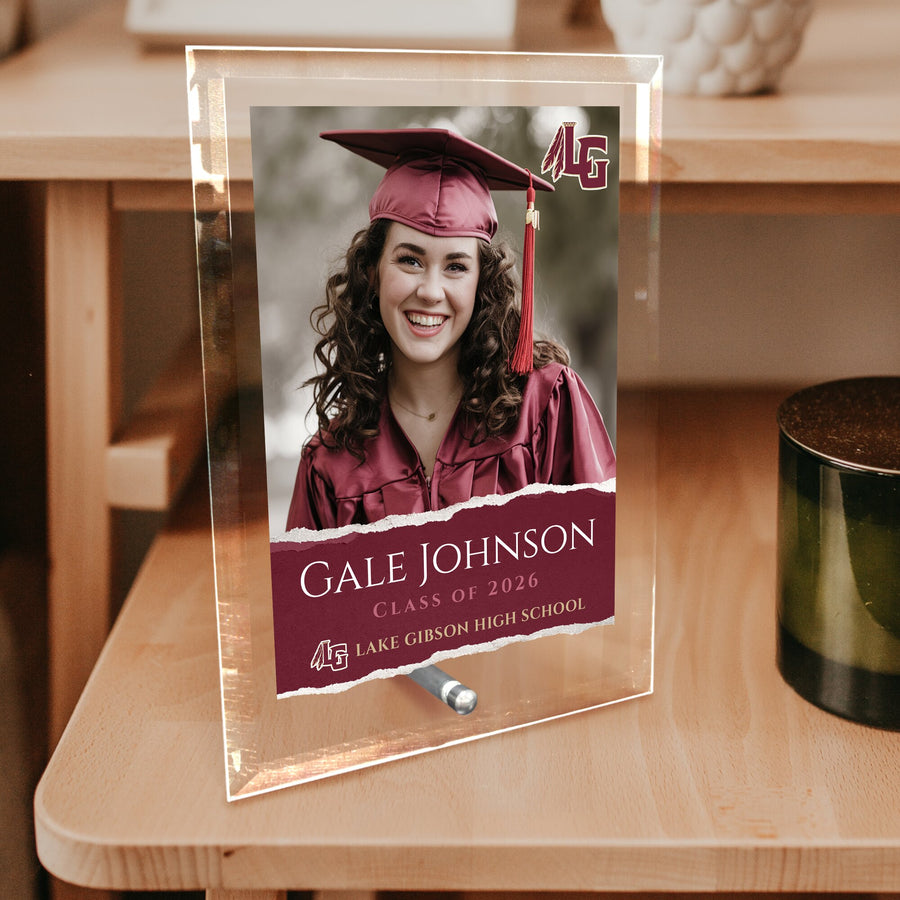 Lake Gibson High School Glass Plaque Design 3