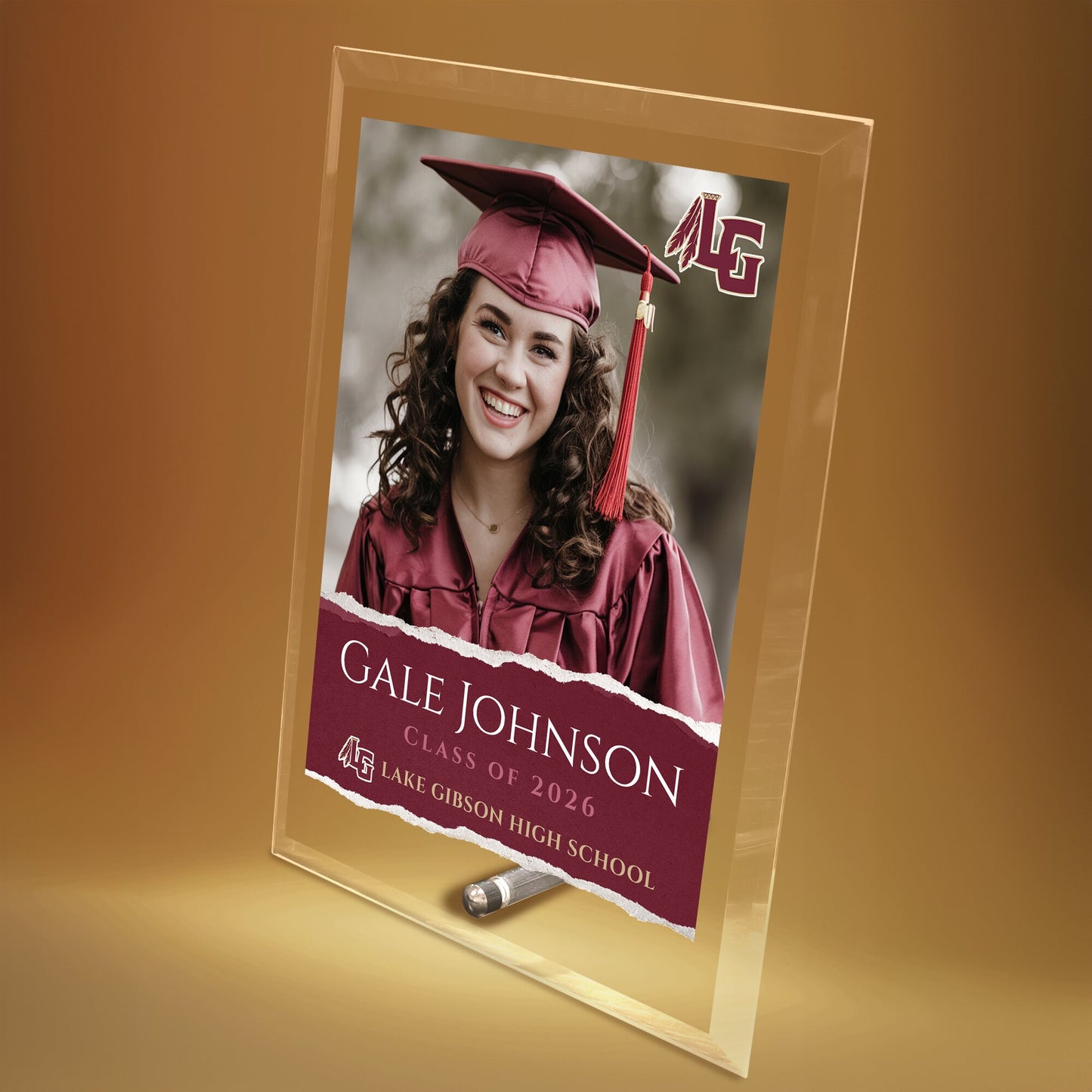 Lake Gibson High School Glass Plaque Design 3