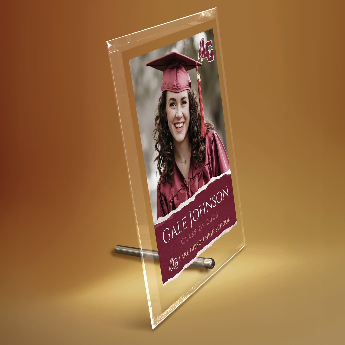 Lake Gibson High School Glass Plaque Design 3