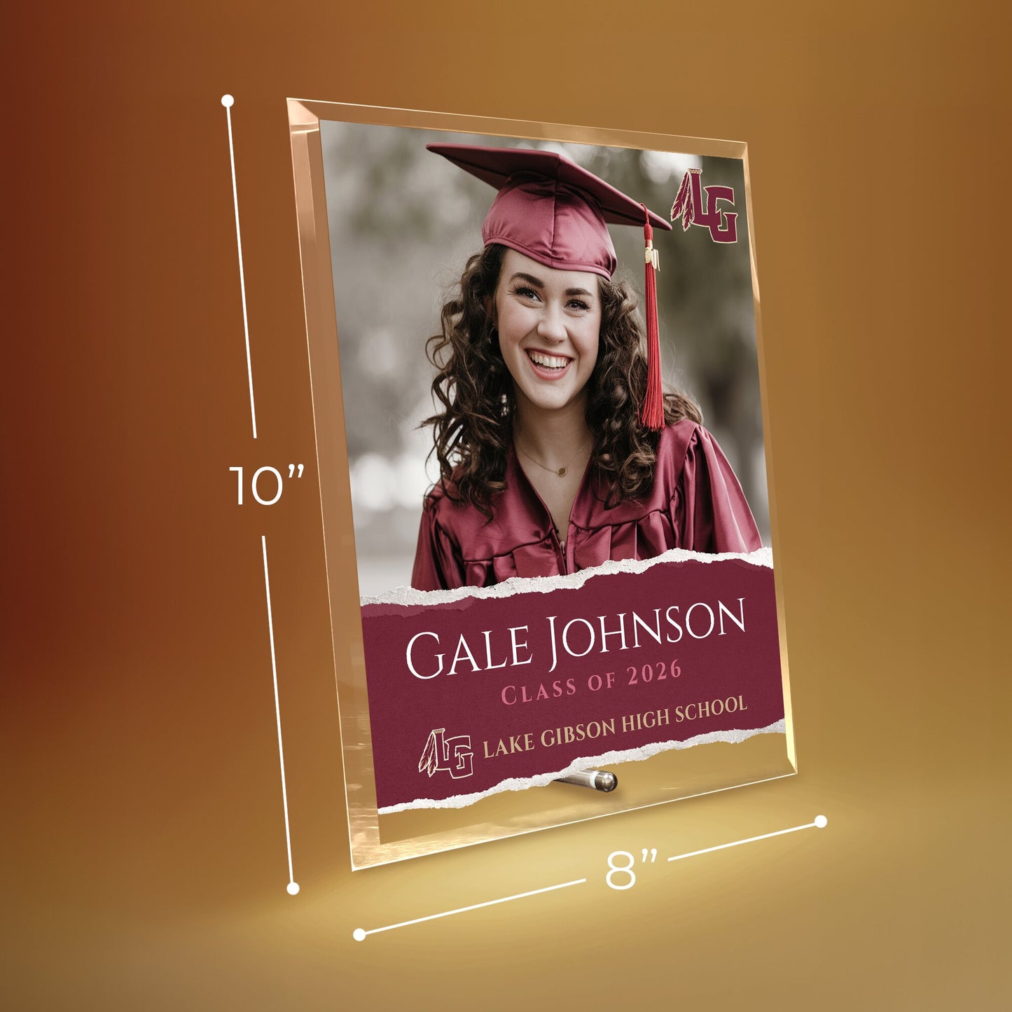 Lake Gibson High School Glass Plaque Design 3