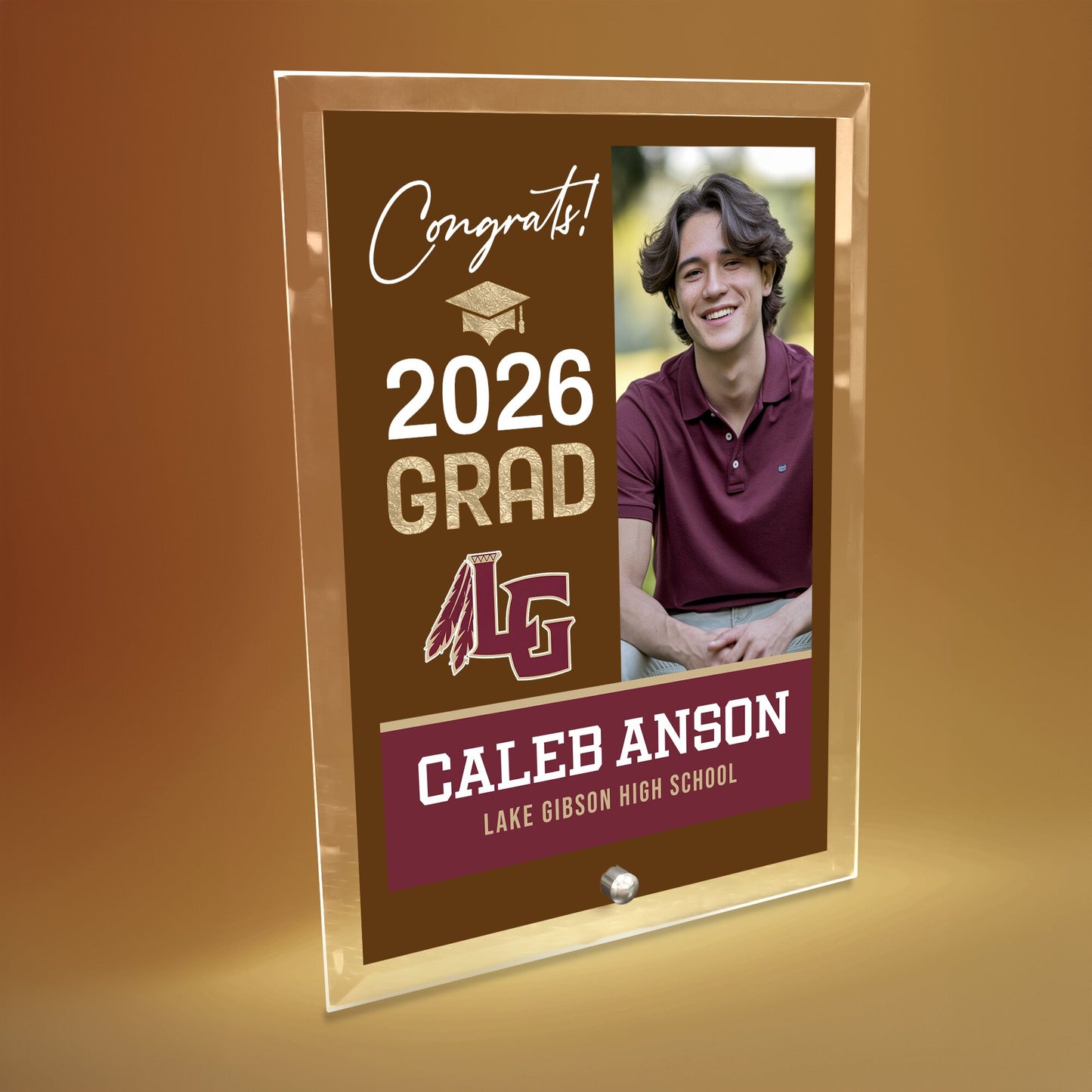 Lake Gibson High School Glass Plaque Design 4