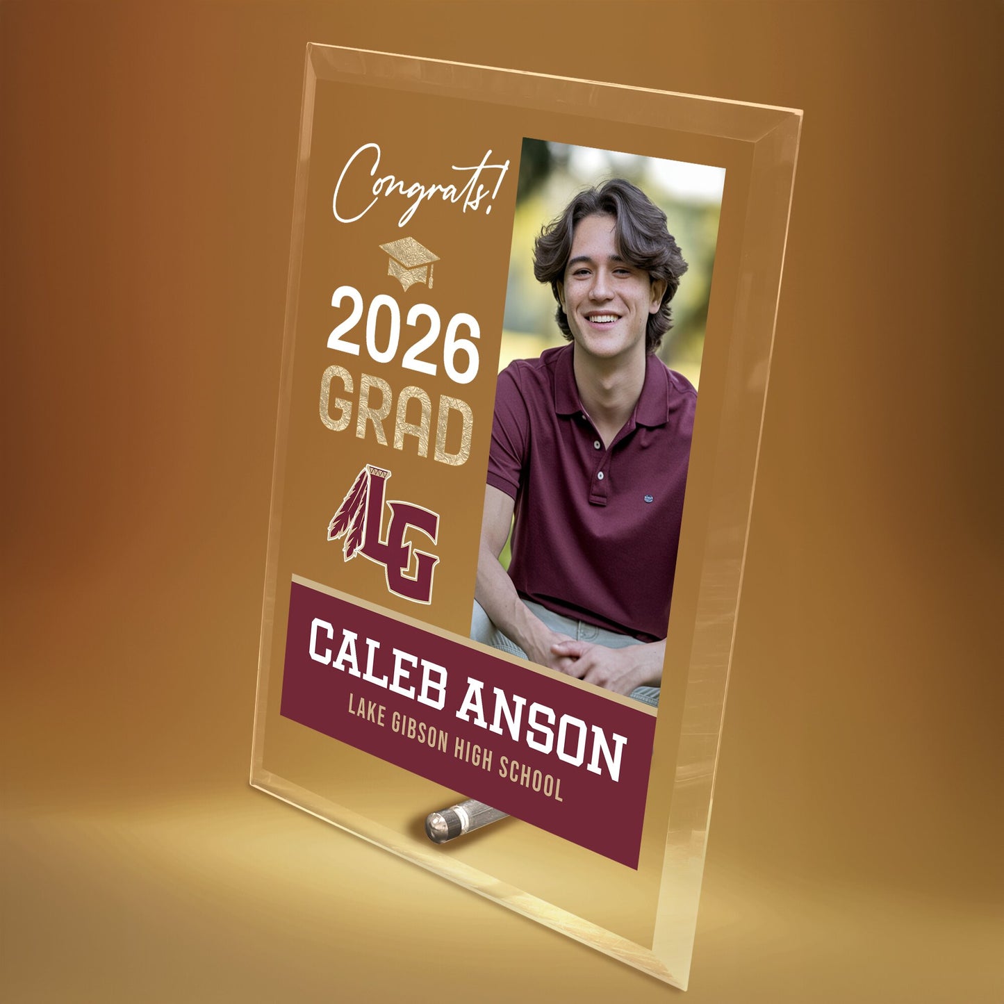 Lake Gibson High School Glass Plaque Design 4