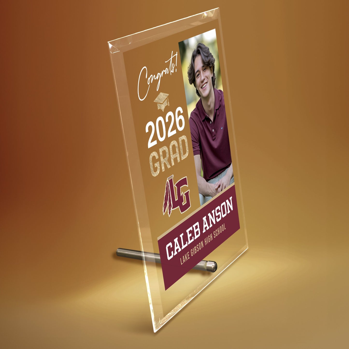 Lake Gibson High School Glass Plaque Design 4
