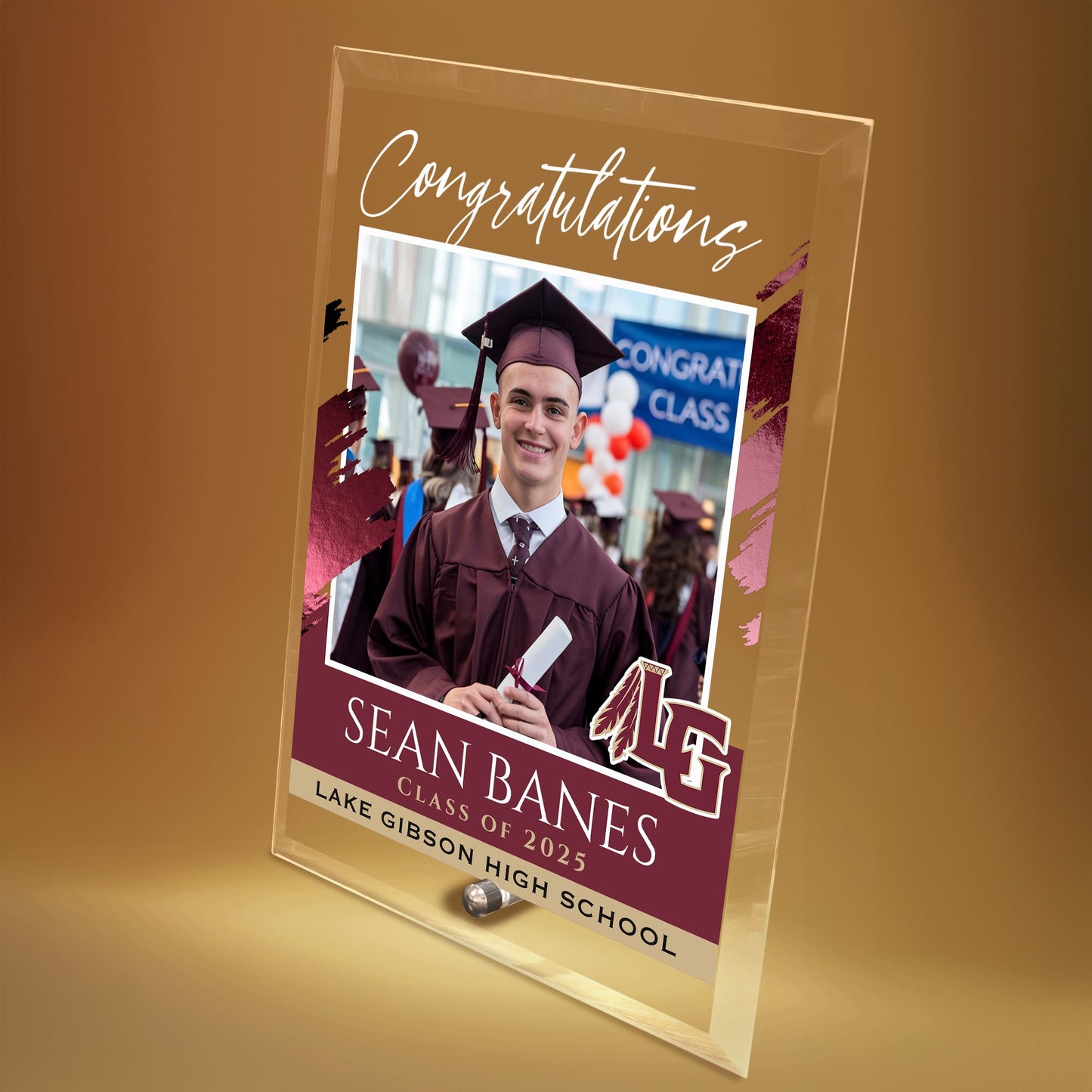 Lake Gibson High School Glass Plaque Design 5
