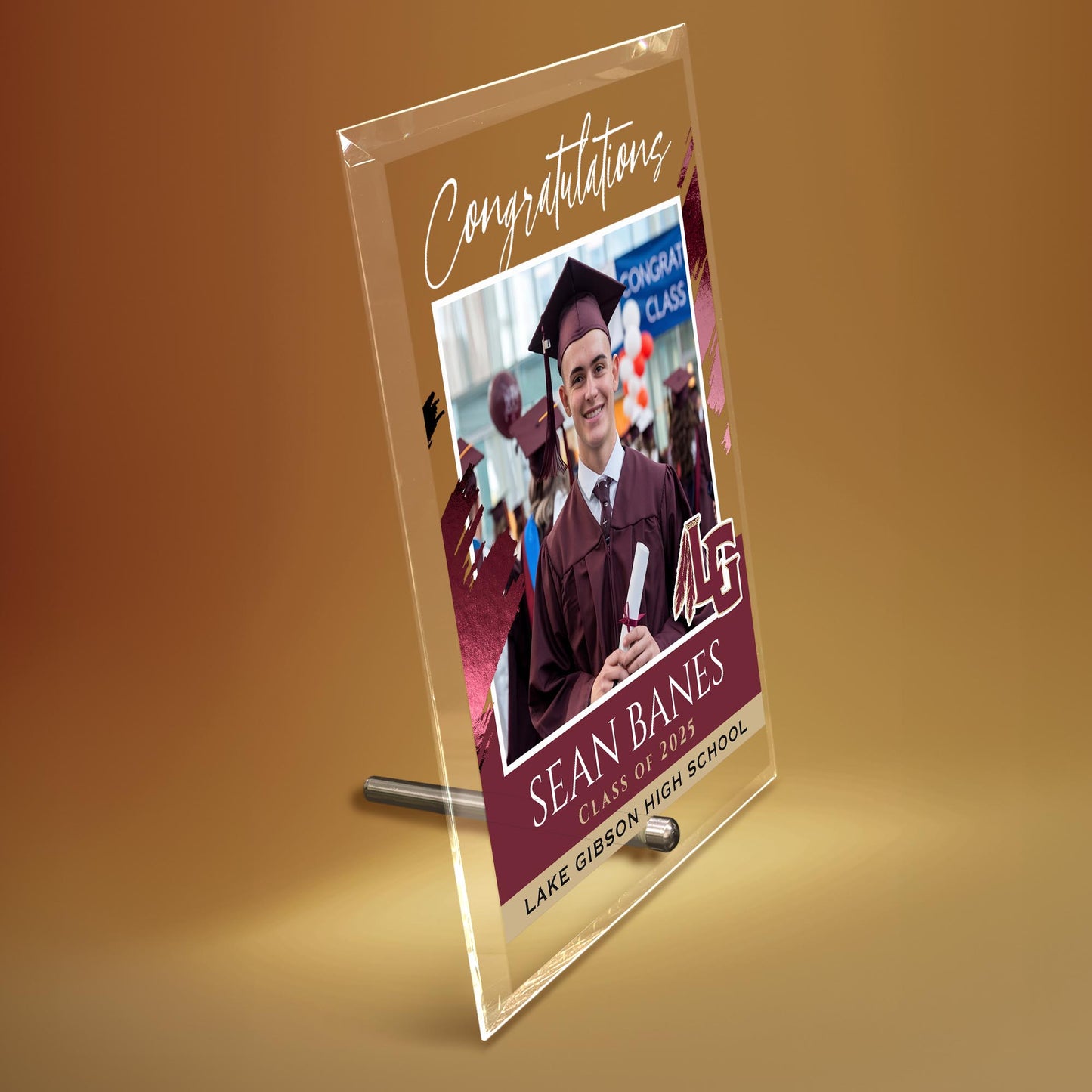 Lake Gibson High School Glass Plaque Design 5