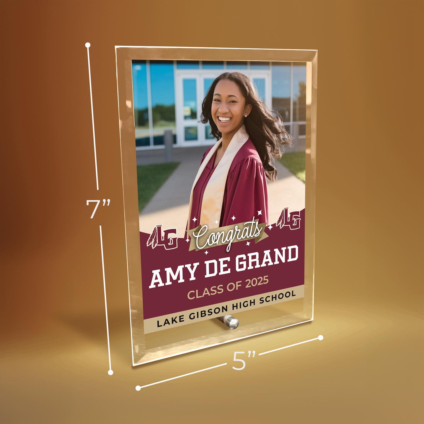 Lake Gibson High School Glass Plaque Design 6