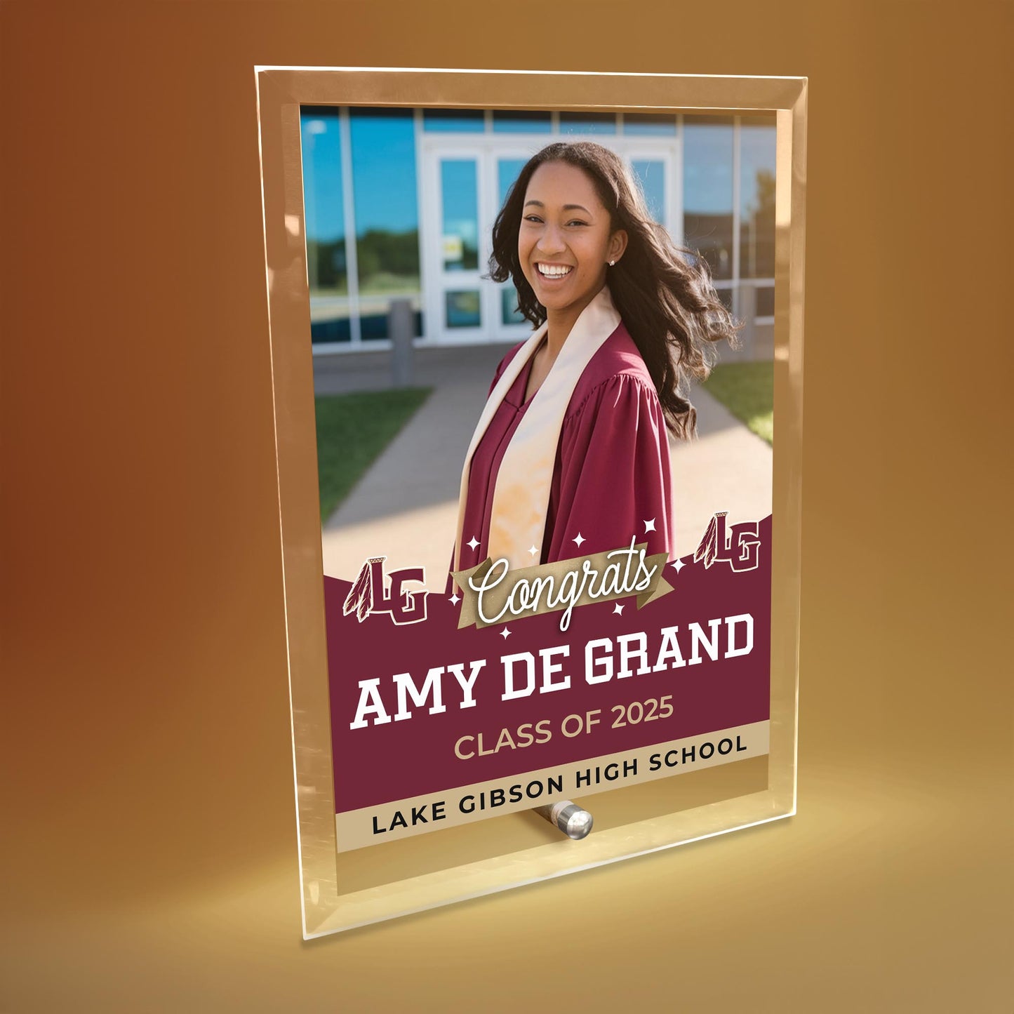 Lake Gibson High School Glass Plaque Design 6