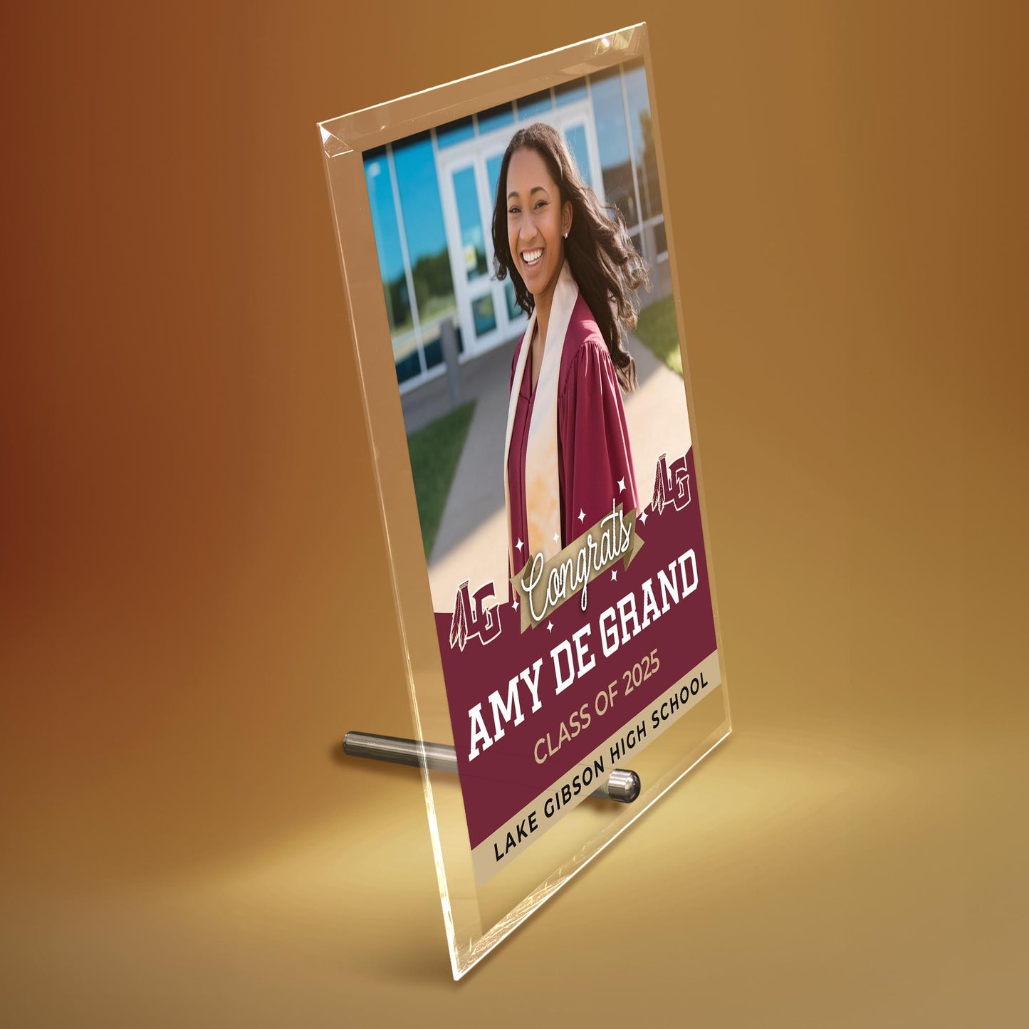 Lake Gibson High School Glass Plaque Design 6