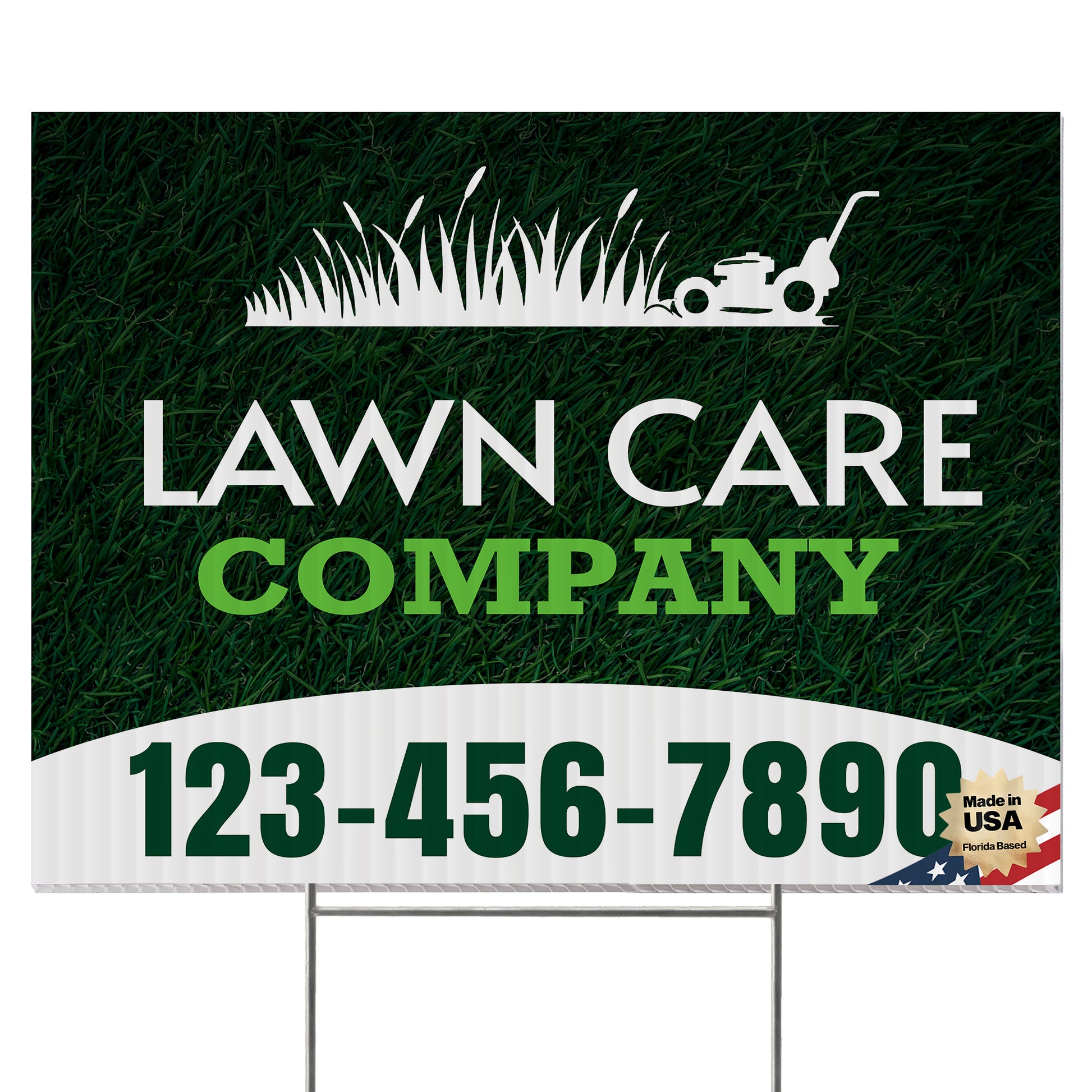 Lawn Care Services Yard Sign Design 1 -  BFS-LC-24x18-DS-D1-BFS-LC-24x18-SS-D1