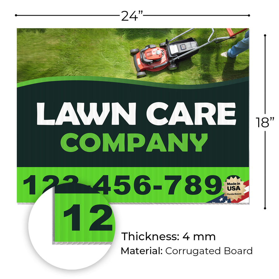 Lawn Care Services Yard Sign Design 2 -  BFS-LC-24x18-DS-D2-BFS-LC-24x18-SS-D2