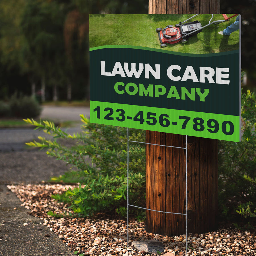 Lawn Care Services Yard Sign Design 2 -  BFS-LC-24x18-DS-D2-BFS-LC-24x18-SS-D2