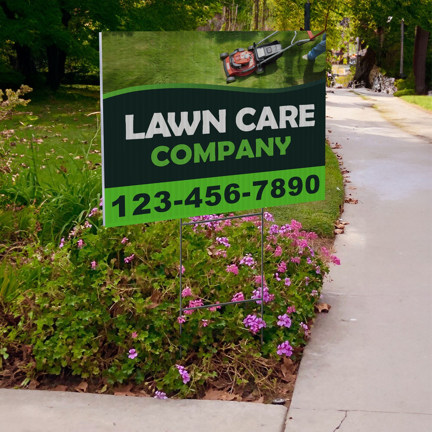 Lawn Care Services Yard Sign Design 2 -  BFS-LC-24x18-DS-D2-BFS-LC-24x18-SS-D2