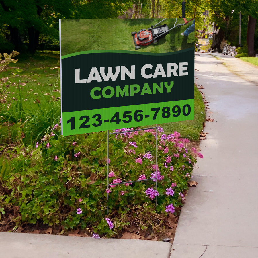 Lawn Care Services Yard Sign Design 2 -  BFS-LC-24x18-DS-D2-BFS-LC-24x18-SS-D2