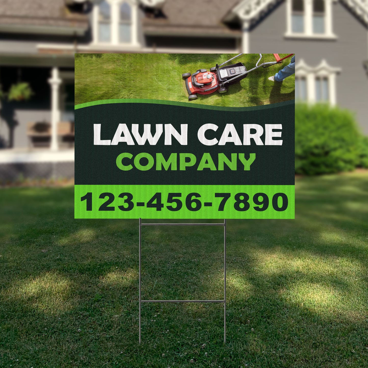 Lawn Care Services Yard Sign Design 2 -  BFS-LC-24x18-DS-D2-BFS-LC-24x18-SS-D2