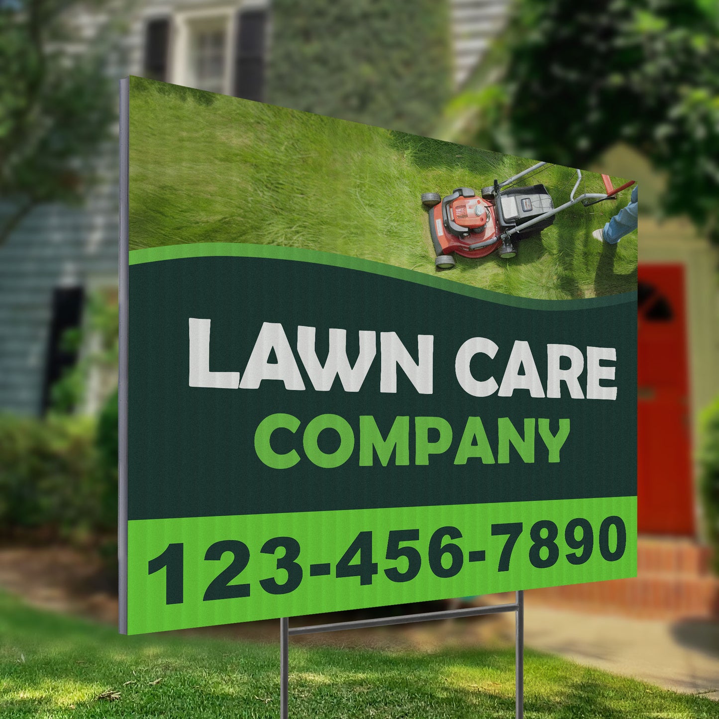 Lawn Care Services Yard Sign Design 2 -  BFS-LC-24x18-DS-D2-BFS-LC-24x18-SS-D2