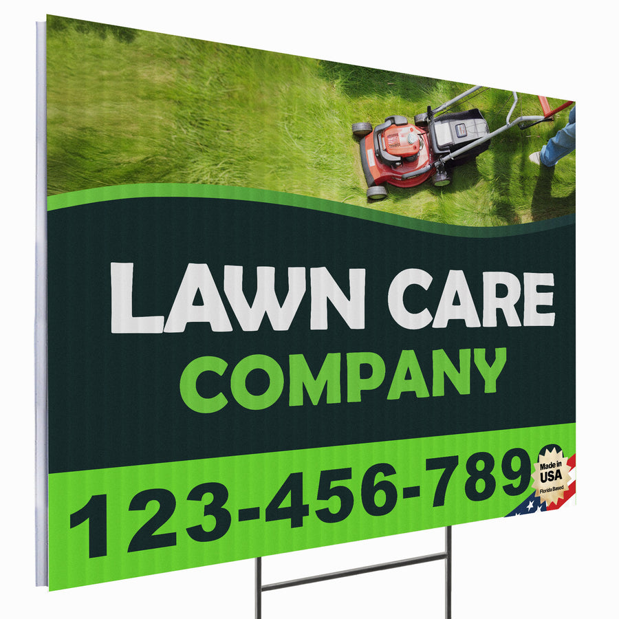 Lawn Care Services Yard Sign Design 2 -  BFS-LC-24x18-DS-D2-BFS-LC-24x18-SS-D2