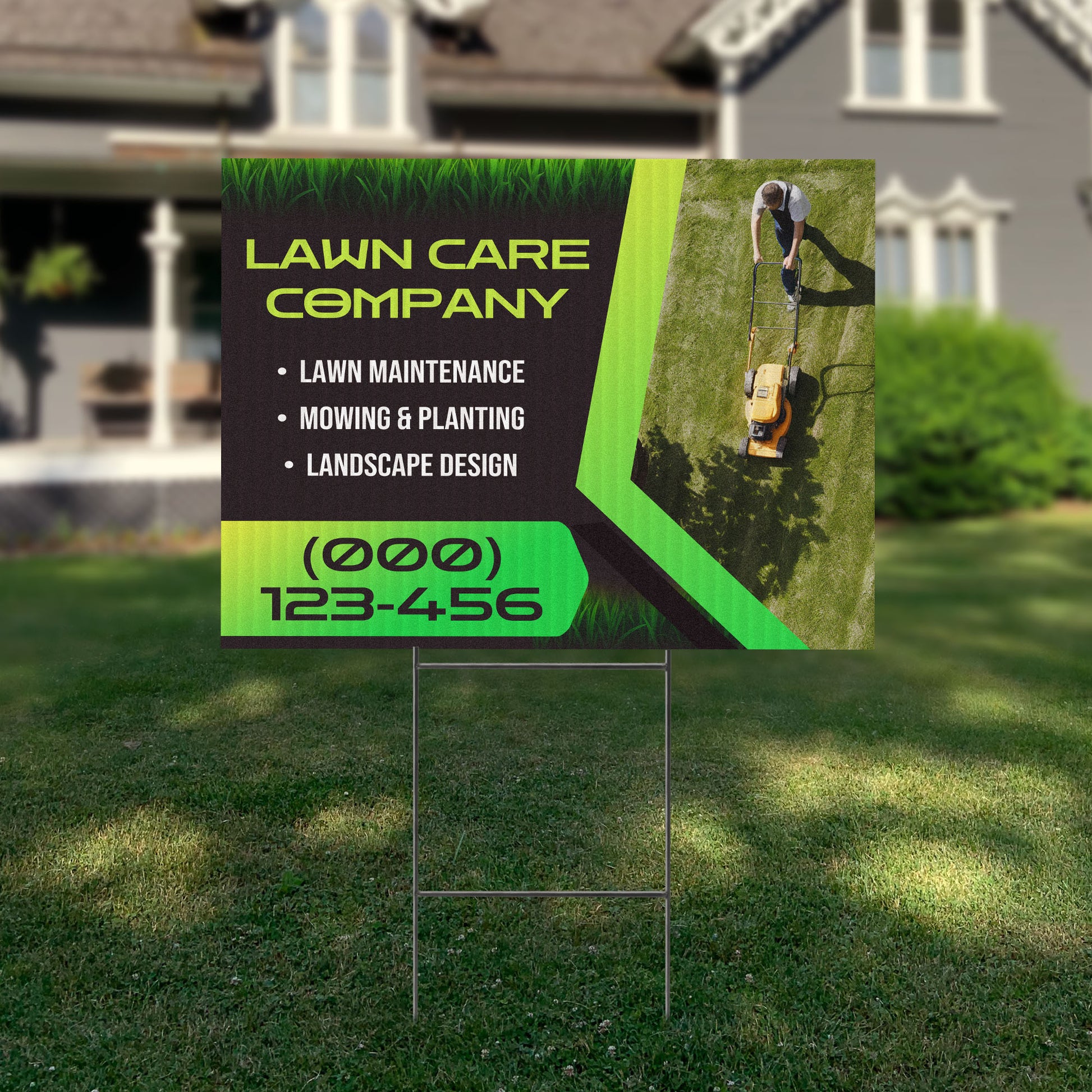 Lawn Care Services Yard Sign Design 4 -  BFS-LC-24x18-DS-D4-BFS-LC-24x18-SS-D4