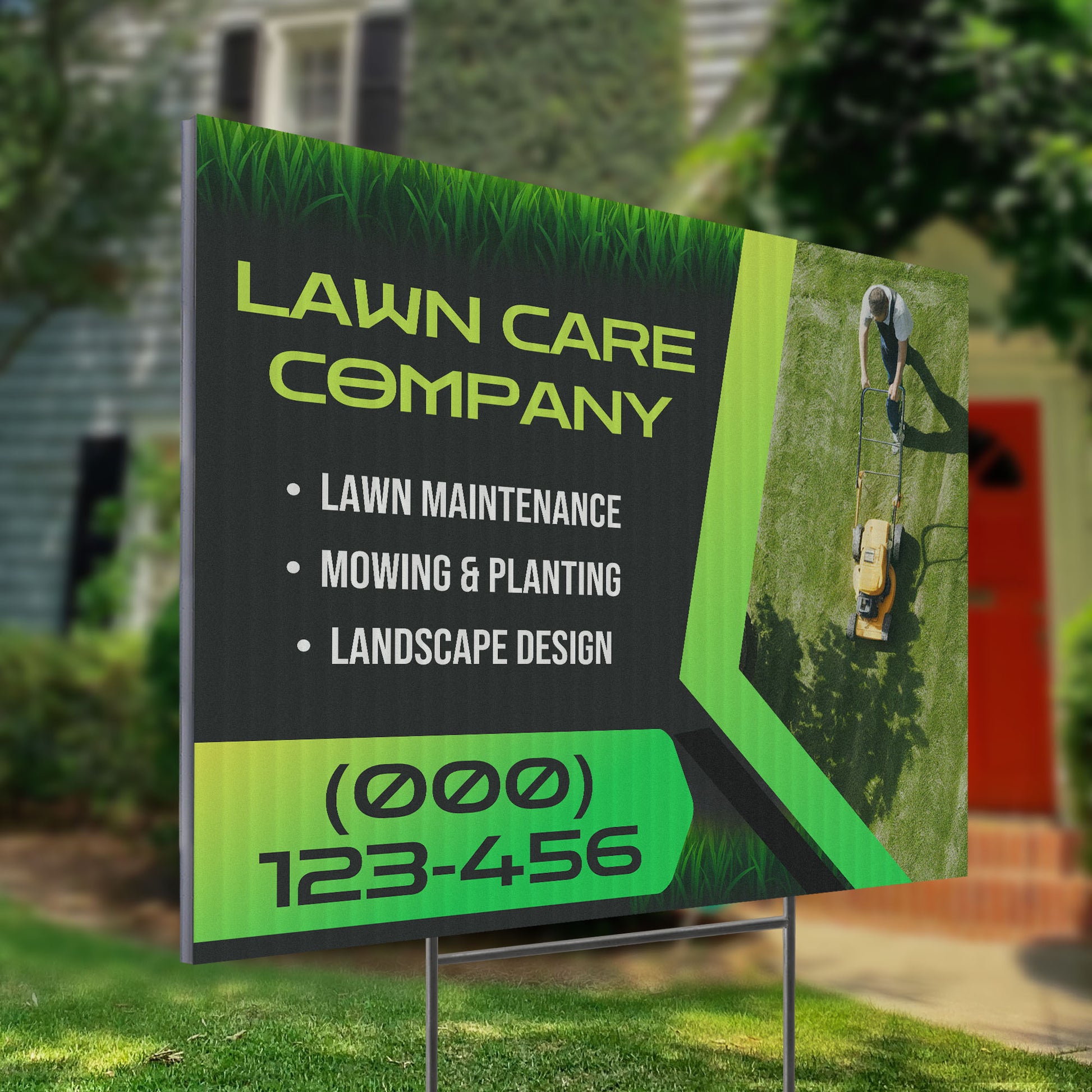 Lawn Care Services Yard Sign Design 4 -  BFS-LC-24x18-DS-D4-BFS-LC-24x18-SS-D4