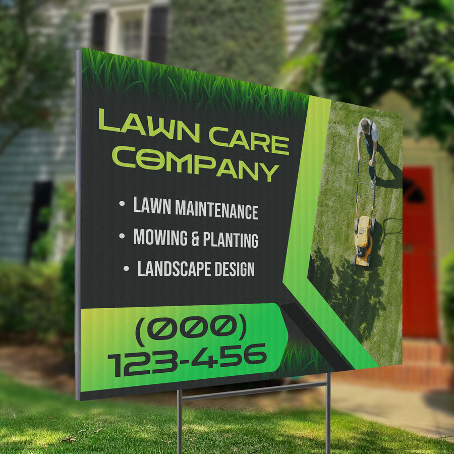 Lawn Care Services Yard Sign Design 4 -  BFS-LC-24x18-DS-D4-BFS-LC-24x18-SS-D4