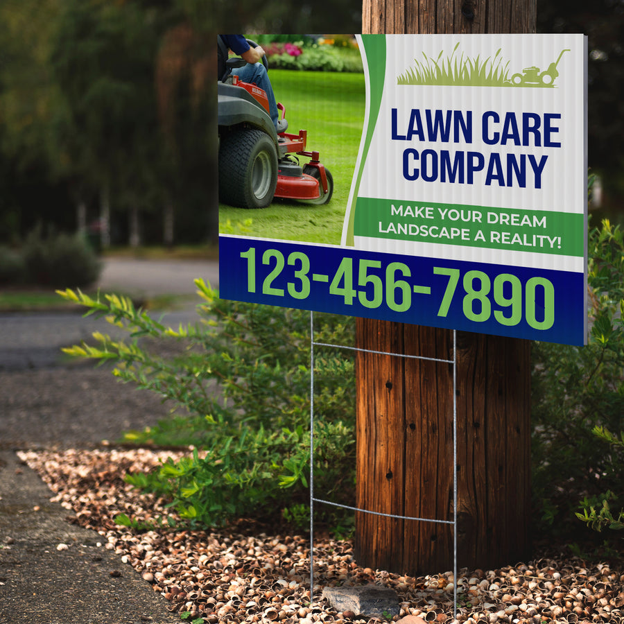 Lawn Care Services Yard Sign Design 5 -  BFS-LC-24x18-DS-D5-BFS-LC-24x18-SS-D5
