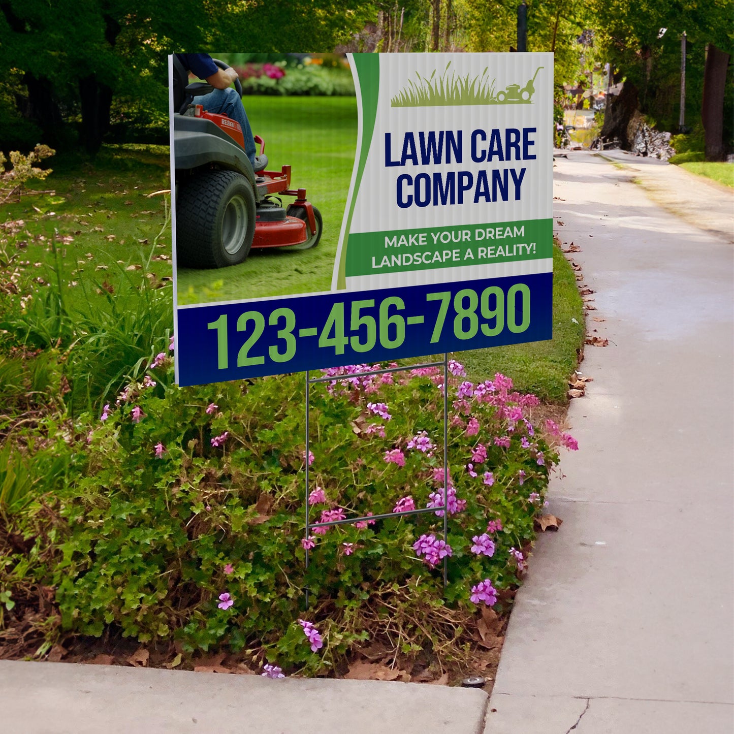 Lawn Care Services Yard Sign Design 5 -  BFS-LC-24x18-DS-D5-BFS-LC-24x18-SS-D5
